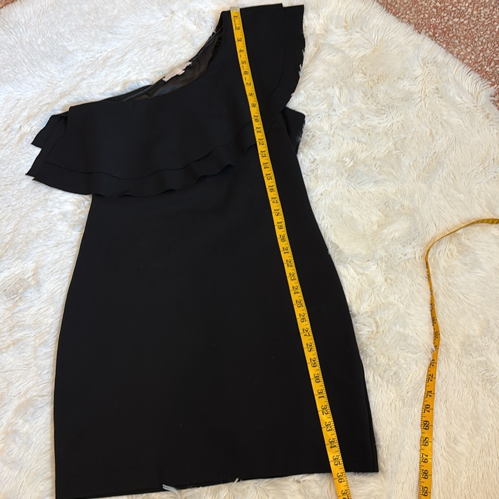 Karlie One Shoulder Ruffle Dress Black Size Large - Picture 13 of 15